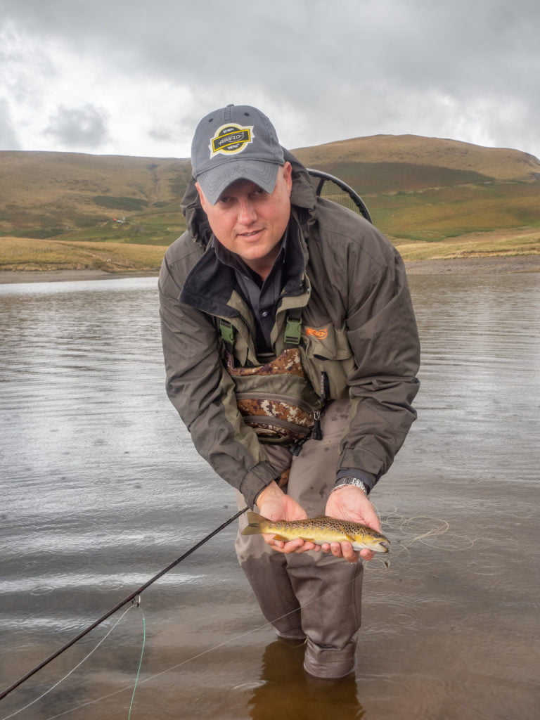 Ceri Thomas fly fishing in Wales