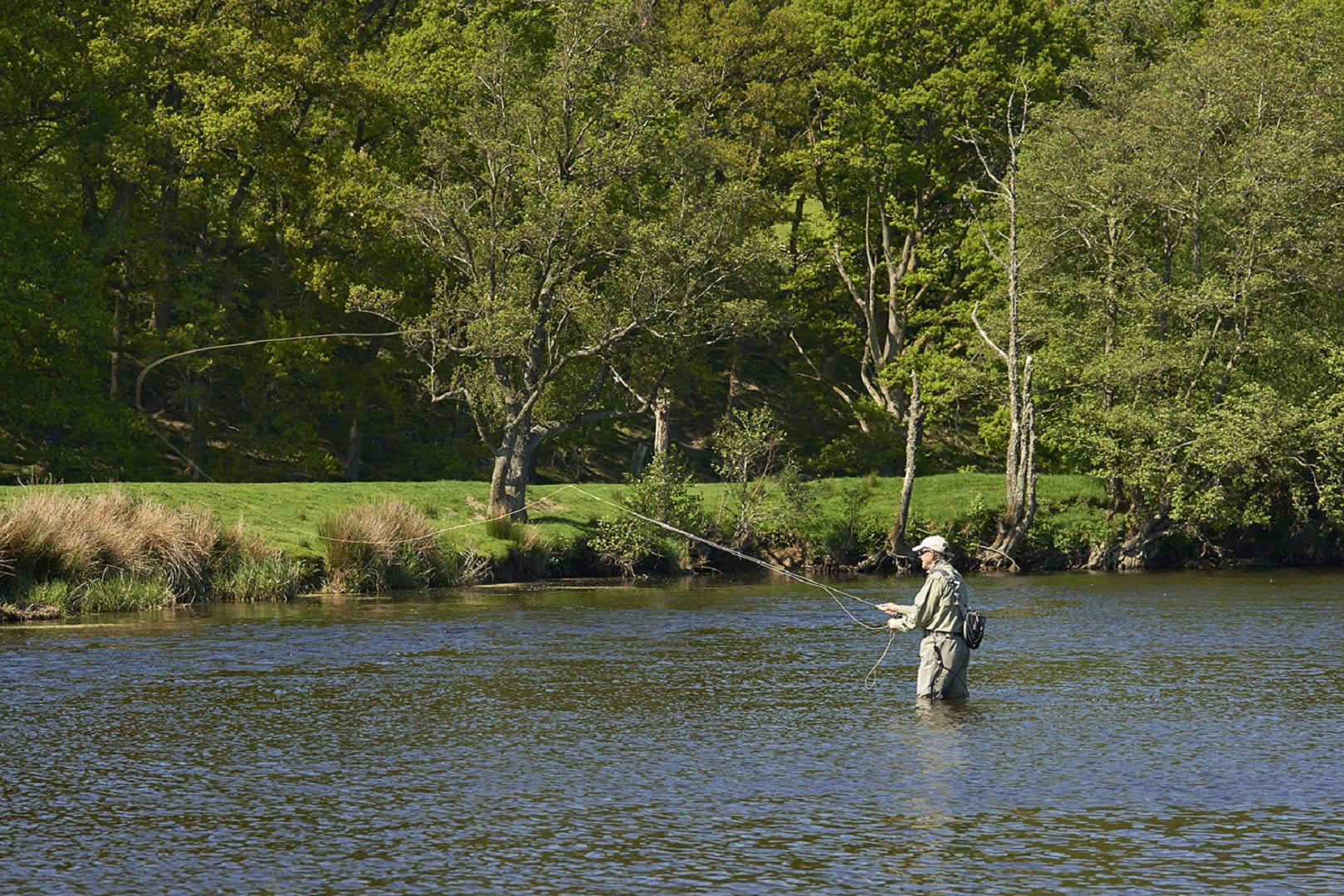River fishing in Wales for wild trout