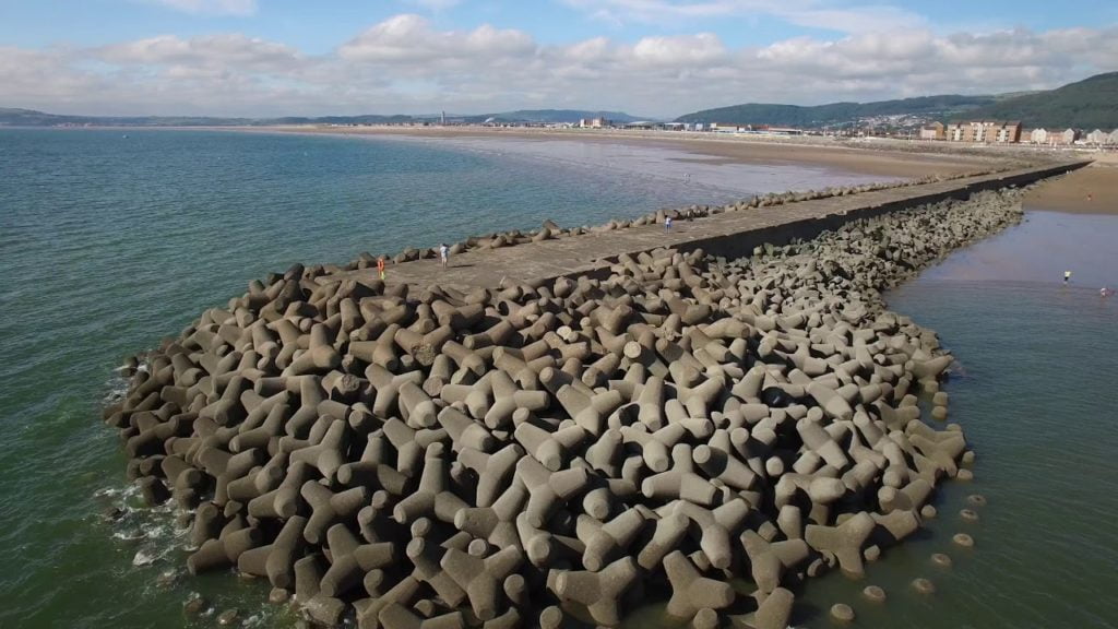 Aberavon beach and breakwater