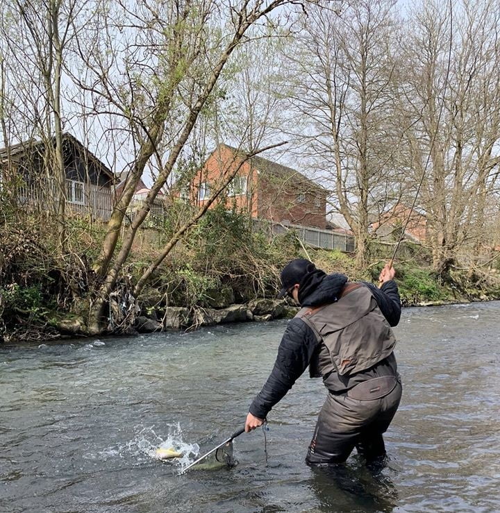 fishing on the river ebbw