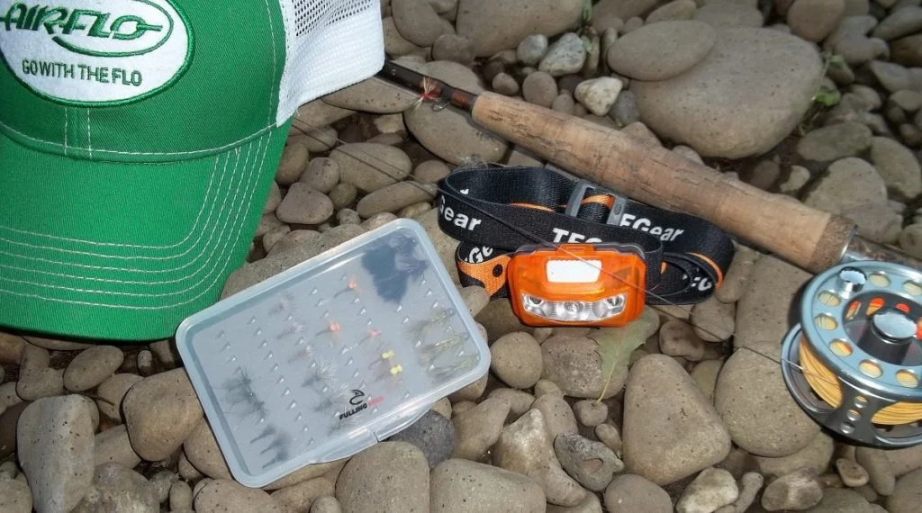 Evening spinner fall fishing essentials for river trout.