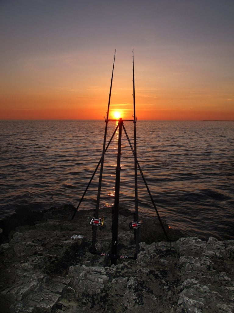 Evening sea fishing in Wales