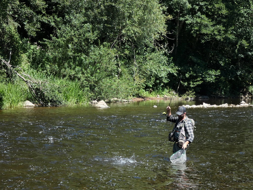 Fly fishing the river Usk