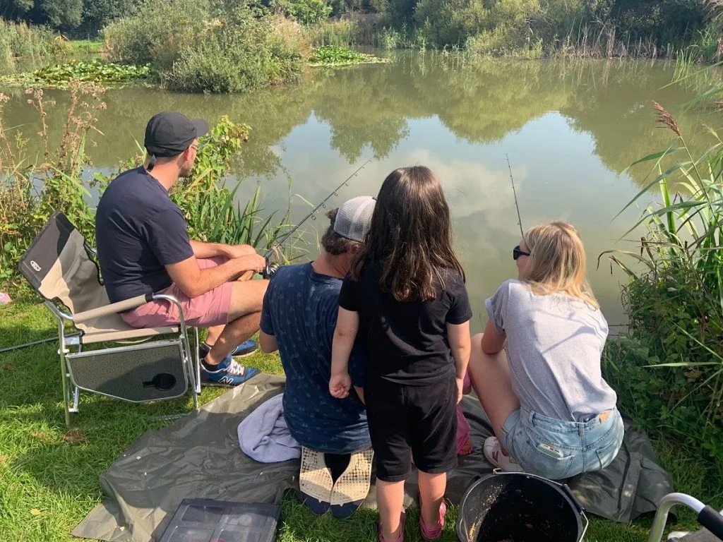 learning how to fish with the family
