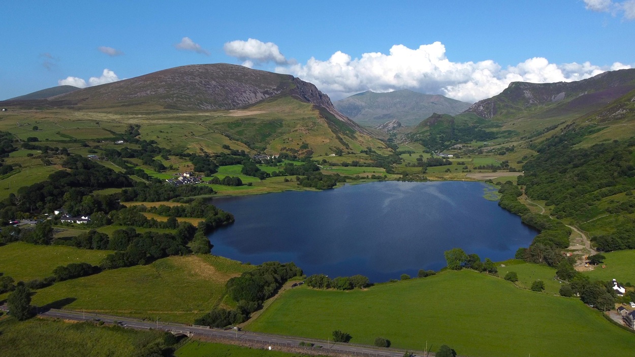 Wales drone footage fishing lakes