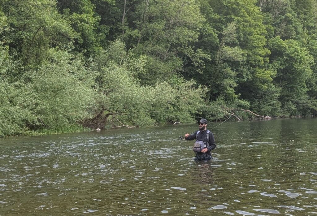 fishing with a chest pack